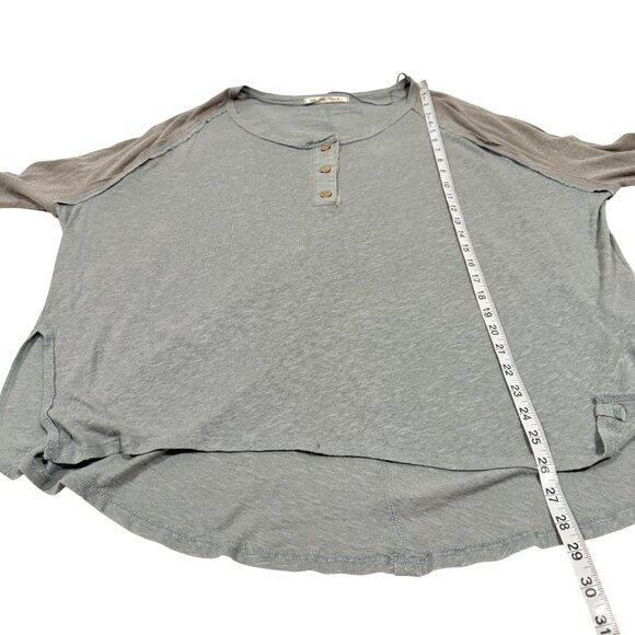 Free People We the Free Grand Slam Henley Size M NWOT Gray and Heather Gray Blue - Picture 9 of 9